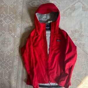 Patagonia Bright Red Outdoor Rain Jacket, size small